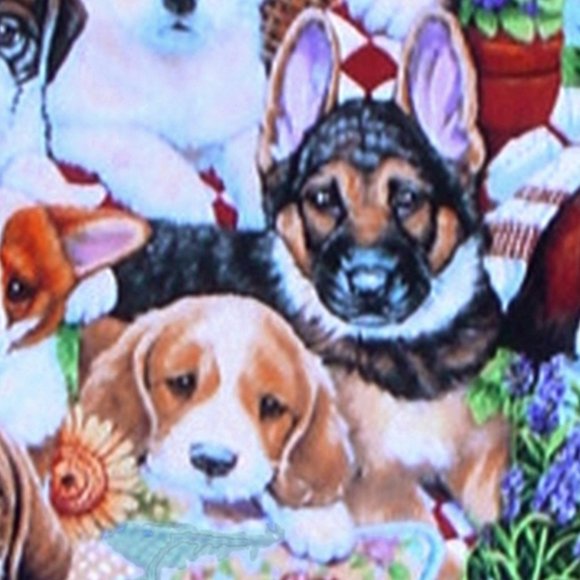 CUTE PUPPIES CHRISTMAS STOCKING HANDMADE HOLIDAY PUPPY DOG 100% COTTON LINED - Picture 3 of 5